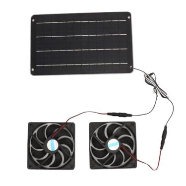 Imagem de 20W Kit de Ventilador Solar Solar de Ventilador Solar Com Botão ON OFF OFF para Ventilação de Dissipação de Calor de Armazém de Galalhos de Galalhos de Galinheiros