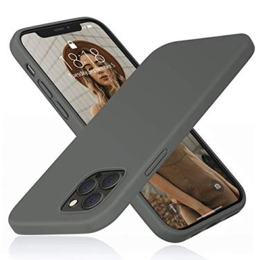 Imagem de DTTO Capa compatível com iPhone 12 Pro Max, capa de borracha de silicone totalmente coberta [proteção aprimorada para câmera e tela] com almofada de grade de favo de mel para iPhone 12 Pro Max 6,7 polegadas 2020 - cinza claro