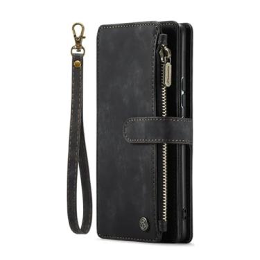 Imagem de HJZSZX Capa de couro tipo carteira para celular Samsung A25 (para Samsung A25/preto)