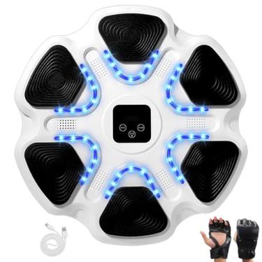 Imagem de Adius Máquina de boxe musical - Máquina de boxe com 9 velocidades de treinamento - Treinador de máquina de boxe Bluetooth inteligente, com LED eletrônico montado na parede para casa, escritório,