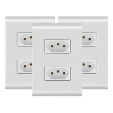 Imagem de Kit C/ 3 Tomada Dupla 10a 2p+t Liz Branca Tramontina, Branco