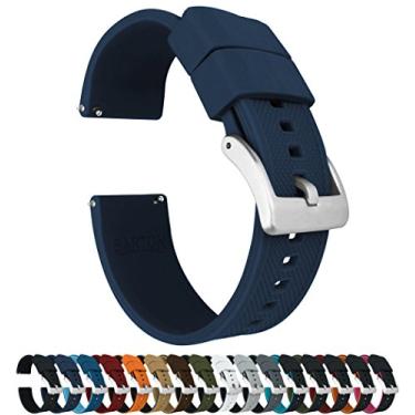 Imagem de Pulseiras de silicone BARTON Elite, liberação rápida, escolha a cor da pulseira e a cor da fivela (aço inoxidável, PVD preto ou cinza metálico) - pulseiras de relógio de 18 mm, 20 mm, 22 mm e 24 mm