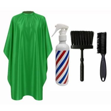 Imagem de Kit Barbeiro Capa Para Corte Espanador Borrifador Escovinha - Barbersh