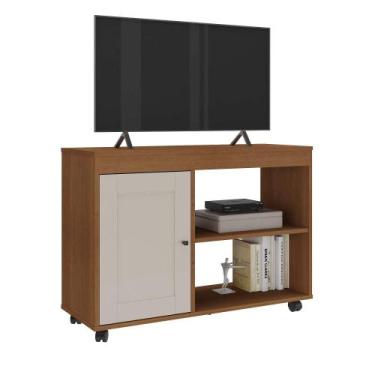 Imagem de Rack para TV Até 42" Sampa Carvalho Artely, Cinamomo/Off White