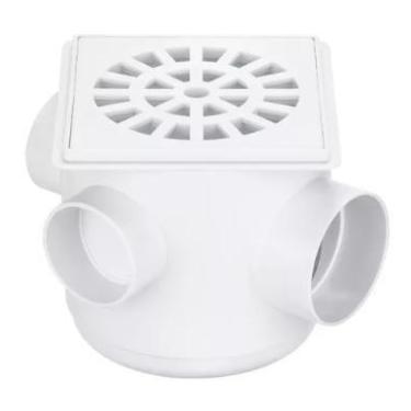 Imagem de Caixa Sifonada Quadrada Cor: Branca - PLASTILIT, 100x100x50mm