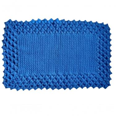 Imagem de Tapete Azul De Crochê Artesanal
