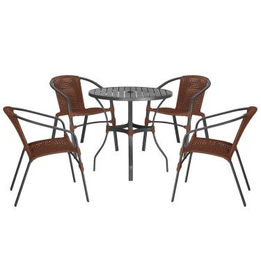 Imagem de 04 Cadeiras Floripa e Mesa Roma Trama 