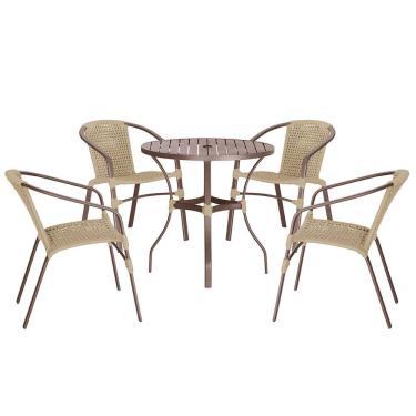 Imagem de 04 Cadeiras Floripa e Mesa Roma Trama 