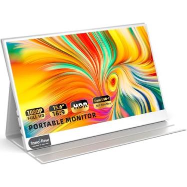 Imagem de InnoView Monitor Portátil Para Laptop 15,6'' Fhd 1080P Usb-C Monitores De Viagem Suporte Ajustável De 90° Integrado Sem Bolsa, Hdr Ips Monitor Portátil Para Laptop Para Macbook Pc Telefone Xbox Ps4