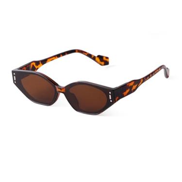 Imagem de JRLLFD Óculos de sol retangulares vintage femininos concha verde rebites armação decoração retangular uv400(3)