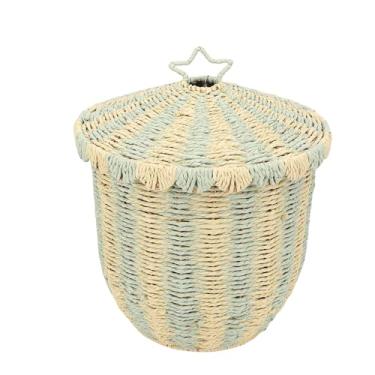 Imagem de Grande Cesto de Lavanderia de Vime Com Tampa, Cesta de Armazenamento de Vime para Sala de Estar, Organizador de Cobertor e Brinquedos, Cesto de Roupa de Lavanderia No Quarto