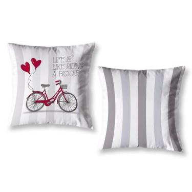 Imagem de Kit 2 Almofadas 40cm x 40cm Decorativas Estampadas Coloridas Sala Sofá