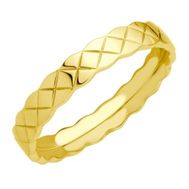 Imagem de 555Jewelry Anéis de Aço Inoxidável para Mulheres Prata Ouro Coco Crush Alianças de Casamento para Mulheres Anéis de Empilhamento Estético Anel Grosso | Tamanho EUA 6-8, Aço inoxidável, Sem pedra