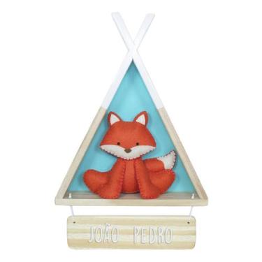 Imagem de Porta Maternidade Cabana Raposa Quarto Bebê Infantil Unissex - Potinho