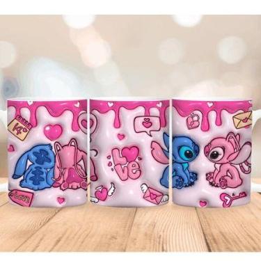 Imagem de Caneca Xícara Personalizada Lilo e Stitch Disney Efeito 3D - Porcelana