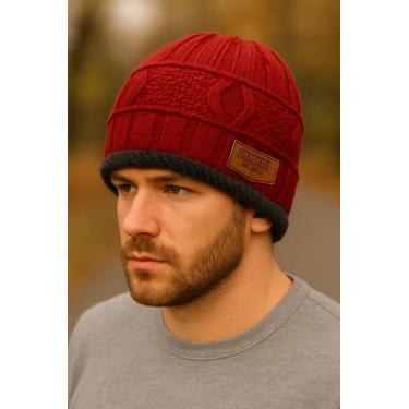 Imagem de Touca Masculina Gorro De Lã Forrada Com Pelinhos - STORE BIROCHI, Verm