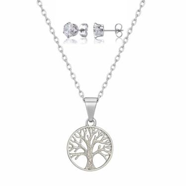 Imagem de Colar Feminino Pingente Árvore da Vida Corrente Aço Inox