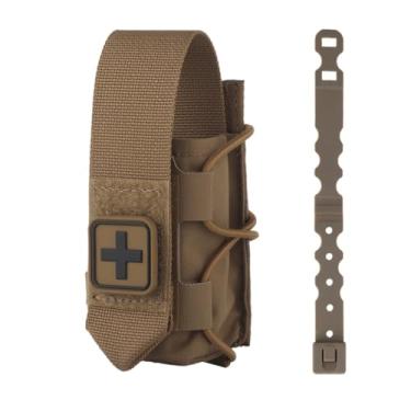 Imagem de Suporte de torniquete MOLLE IFAK – Bolsa tática de nylon 500D TQ com patch cruzado e clipe MOLLE, kit de primeiros socorros para EMT, Airsoft, colete de caça ou cinto de serviço (CB)