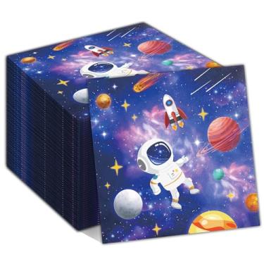 Imagem de Jajajuegos Guardanapos para Festa No Espaço Sideral, 40 Guardanapos Descartáveis para Espaço Sideral, Suprimentos para Festa de Astronauta, Decorações de Aniversário, Guardanapos de Papel para Festa D