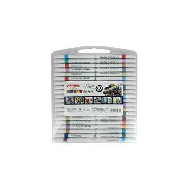 Imagem de Super Marcador Conjunto Canetinhas Coloridas 80 Cores Permanente Ponta