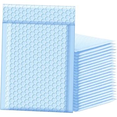 Imagem de Famagic Bubble Mailers 15 x 25 cm 100 peças verde menta sacos de transporte, sacos de embalagem chiques para pequenas empresas, envelopes de correspondência coloridos acolchoados, opaco fosco autovedação bolha envelopes de poliéster em massa #0
