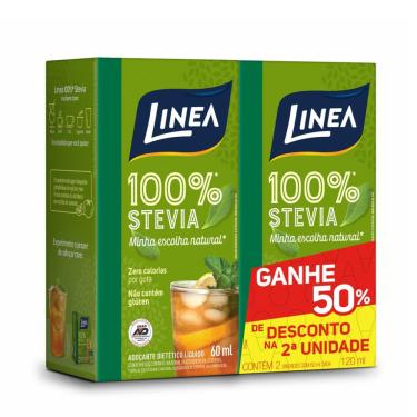 Imagem de Adoçante Líquido Linea Stevia 2 Unidades De 60ml Cada