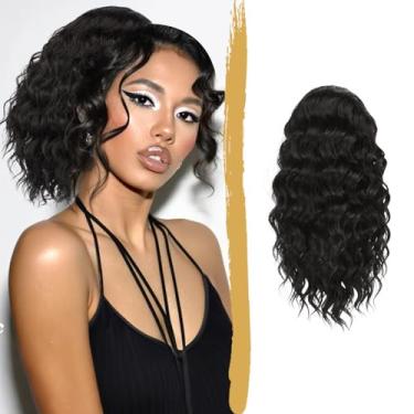 Imagem de PEACOCO Extensão De Rabo Cavalo 30 Cm Comprimento, Sintético, Com Cordão, Afro Cacheado, Fofo, Para Mulheres Negras, Uso Diário, Marrom