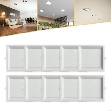 Imagem de 10 Plafon Painel Embutir De Led Quadrado 18w 6000K Recuado Bivolt Branco