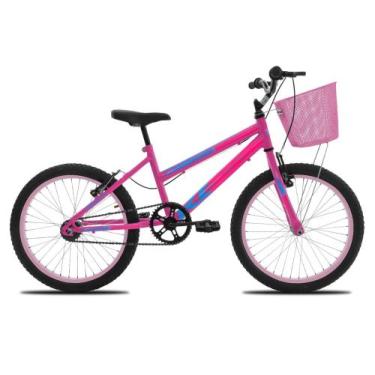 Imagem de Bicicleta Infantil aro 20 Feminina com Cestinha Fofa - KOG, Pink, Rosa