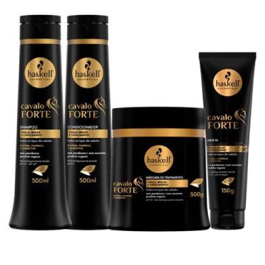 Imagem de Kit Haskell Cavalo Forte Shampoo, Condicionador, Máscara 500g e Leave 