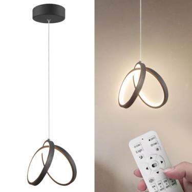 Imagem de LOFAHS Luminária Pendente De Led - Ilha Moderna, Regulável Remotamente, Aplicativo Inteligente, Ajustável Para Cozinha, Sala Jantar, Quarto (Preta, Simples, 6,5")