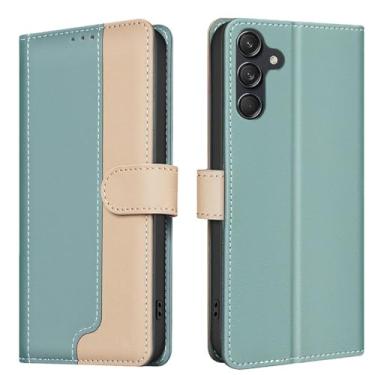 Imagem de HJZSZX Para Samsung M55 Luxo Couro Carteira Cartão Telefone Capa Flip À Prova de Choque (Para Samsung M55/verde)