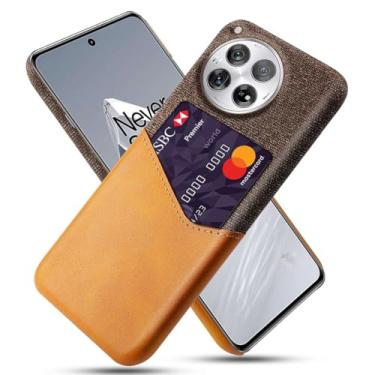 Imagem de Capa para Oneplus 12,Tela e tampa de couro PU,Antideslizante,360°cobertura completa à prova de choque com 1 slot de cartão atrás,Prevenção de queda-Brown