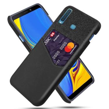 Imagem de Capa para Samsung Galaxy A9(2018),Tela e tampa de couro PU,Anti-deslizante,Resistência à impressão digital,Caso de proteção de 360°com 1 slot de cartão atrás-Black