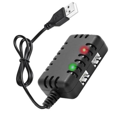 Imagem de JIECHHUN Cabo carregador de equilíbrio USB 2 em 1 1A com plugue conector XH-3P para bateria LiPo 2S 7,4V RC carro barco rocha rastreador FPV drone quadricóptero