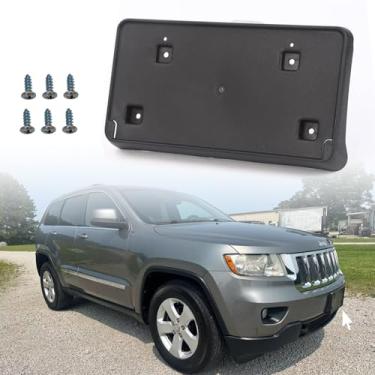 Imagem de Moldura de placa de licença frontal para Jeep Grand Cherokee 2011 2012 2013 para-choque dianteiro suporte de placa de carro substituição # 68102165AA