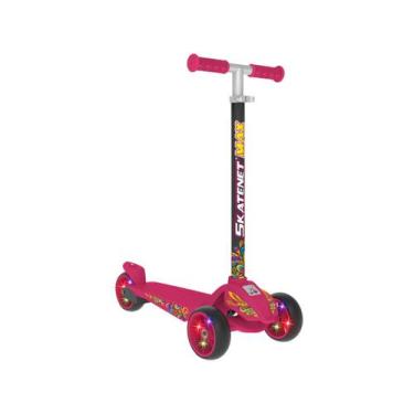 Imagem de Patinete Infantil 3 Rodas Bandeirante Skatenet Max LED Pink, Pink