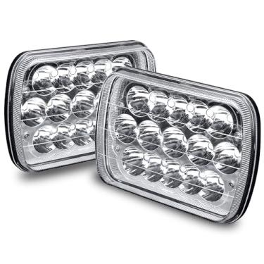 Imagem de Farol LED universal de 17,78 cm x 15,24 cm 45W [Plug & Play] [Eficiência energética] [Robusto] – Farol quadrado selado/retangular (faróis altos/baixos: 6/15 LEDs)ONLINE LED STORE preto CAZLEDHDL1412