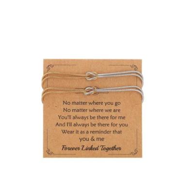 Imagem de Pulseiras SOPIFY Knot Matching para casais em ouro e prata
