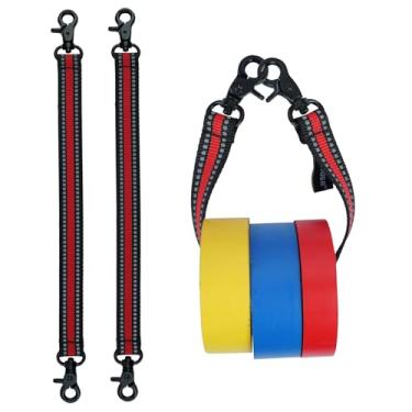 Imagem de MELOTOUGH Suporte de fita adesiva com gancho de pressão de gatilho, alça de fita elétrica para cinto de ferramentas, bolsa de ferramentas, mochila de ferramentas (vermelho, 2 peças)