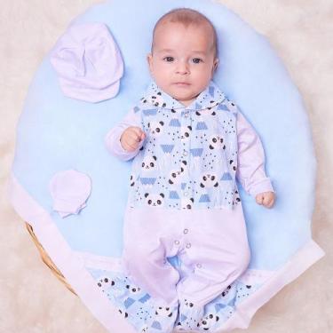 Imagem de Saída de Maternidade Menino Aconchego Pandinha 04 Peças P - Amora Baby