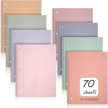 Imagem de Teling Caderno espiral de 1 matéria para trabalho, faculdade, pautado, 20 x 26 cm, caderno de diário espiral com 3 furos, linha de rasgo, 70 folhas, escritório, escola, material de estudo (cor