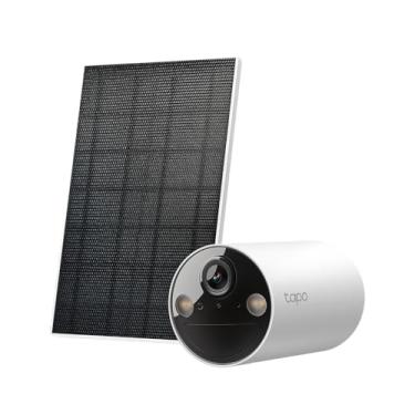 Imagem de Tapo C410 KIT com bateria Wi-Fi para interiores/exteriores, 2K, 3 MP, 6400 mAh, deteção de pessoas por IA, visão noturna a cores, sem necessidade de hub, compatível com painel solar.