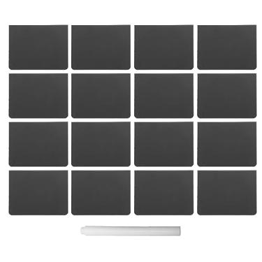 Imagem de 16pcs V Mini -quadro -negro em forma de placa apagável reutilizável para números de mesa de mesa de alimentos fóruns de decoração de festas de eventos de eventos (com caneta)