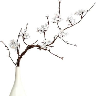 Imagem de Ramos de cerejeira 34,3 polegadas realistas flores de flor de cerejeira com hastes longas artificial fácil de usar decoração para festa em casa, artificial