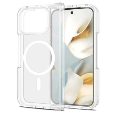 Imagem de LTLMYDAM Capa magnética para Google Pixel 10 Pro Fold, transparente, fosca, ultrafina, carregamento sem fio, capa de policarbonato antiamarelamento, branca, 10 Pro Fold