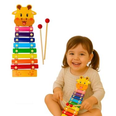 Imagem de Brinquedos Educativos Para bebe Xilofone de Madeira Bate Bate Som Brinquedos Montessori 3 anos