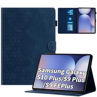 Imagem de Kitzomi Capa para Samsung Galaxy Tab S10 Plus 2024/ S9 FE Plus 5G 12,4 polegadas 2023, suporte inteligente de visualização em vários ângulos com bolso, despertar/hibernar automaticamente, capa flip de