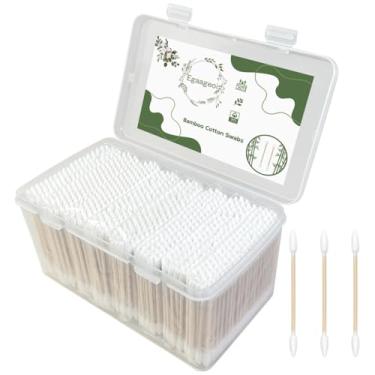 Imagem de Egaageoi 800 unidades de cotonetes pontiagudos - cotonetes de algodão de bambu de ponta dupla para limpeza de precisão, maquiagem e arte de unhas - Biodegradável e sustentável para ouvidos, nariz e
