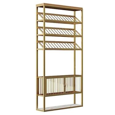 Imagem de TsoLay Estante de metal para livros, prateleira organizadora de vinho, estante aberta do chão ao teto para quarto, escritório e sala de estar